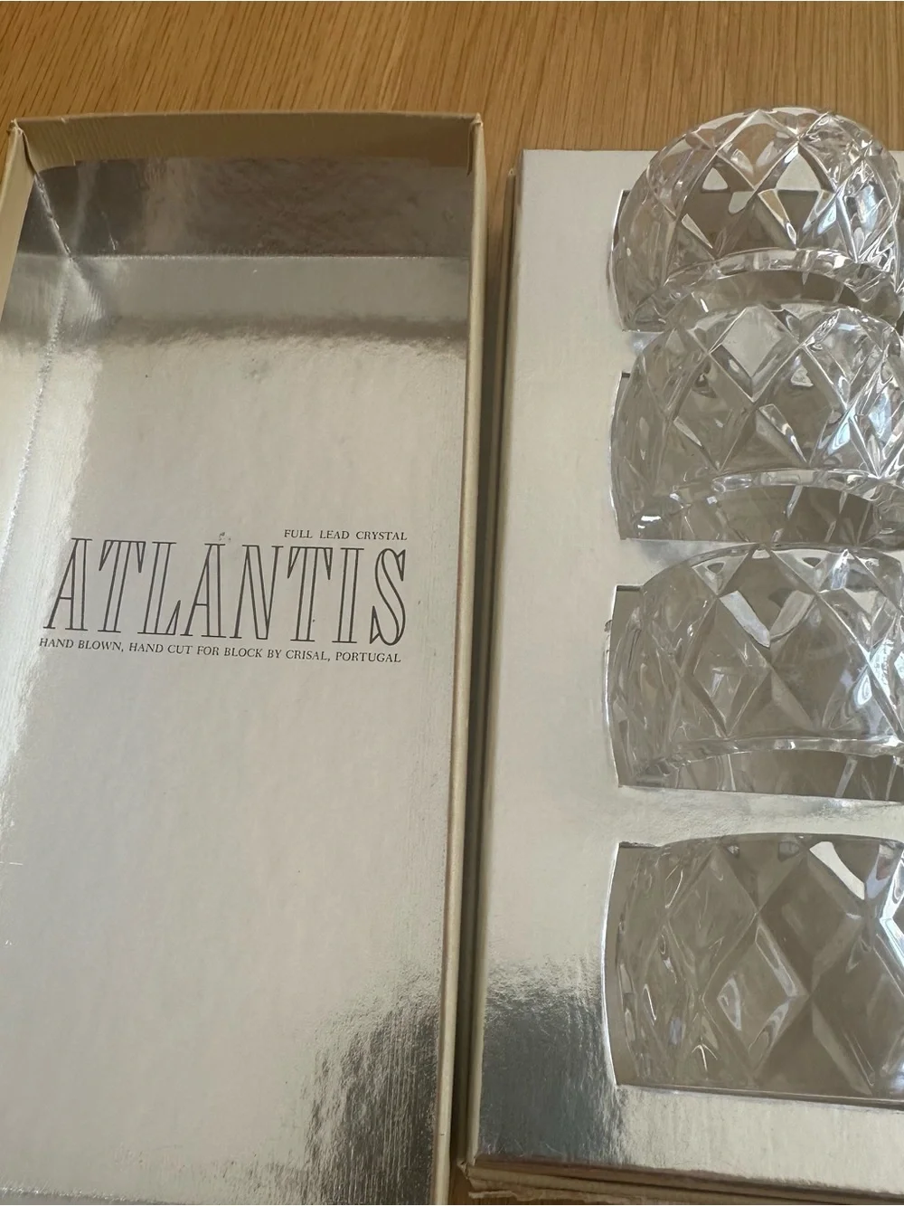 Clear Crystal Napkin Rings - Set of 4